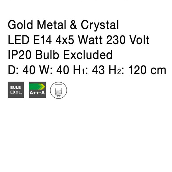Lustra lux rotunda aurie cu cristale Morgan, din metal, Ø 40/55/73/85 cm, 9050120 - Novaluce [18]