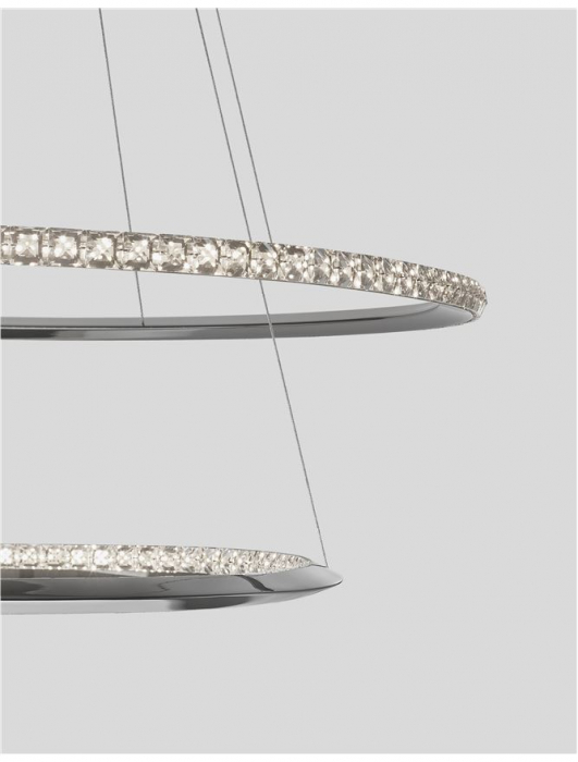 Lustra lux rotunda crom cu cristale Avone, 1/2 inele ajustabile din metal cu LED dimabil, 9312837 - Novaluce [15]