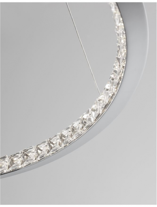 Lustra lux rotunda crom cu cristale Avone, 1/2 inele ajustabile din metal cu LED dimabil, 9312837 - Novaluce [22]