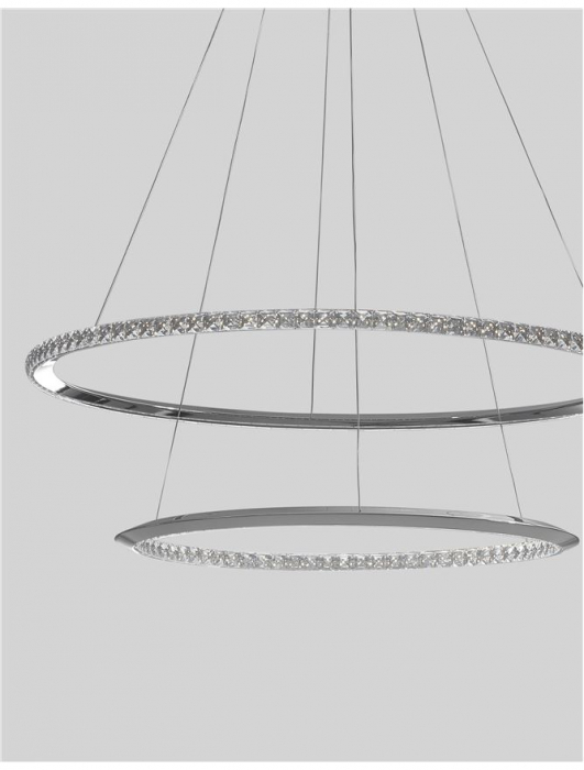 Lustra lux rotunda crom cu cristale Avone, 1/2 inele ajustabile din metal cu LED dimabil, 9312837 - Novaluce [13]