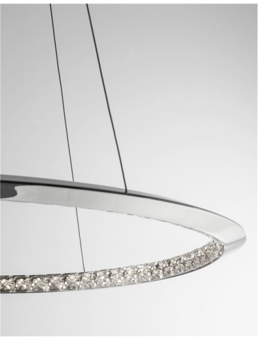 Lustra lux rotunda crom cu cristale Avone, 1/2 inele ajustabile din metal cu LED dimabil, 9312837 - Novaluce [18]
