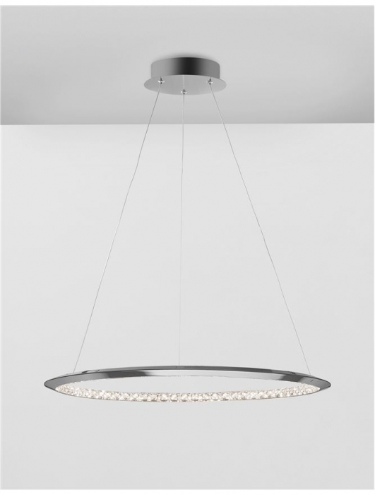 Lustra lux rotunda crom cu cristale Avone, 1/2 inele ajustabile din metal cu LED dimabil, 9312837 - Novaluce [21]