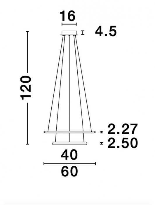 Lustra lux rotunda crom cu cristale Avone, 1/2 inele ajustabile din metal cu LED dimabil, 9312837 - Novaluce [9]
