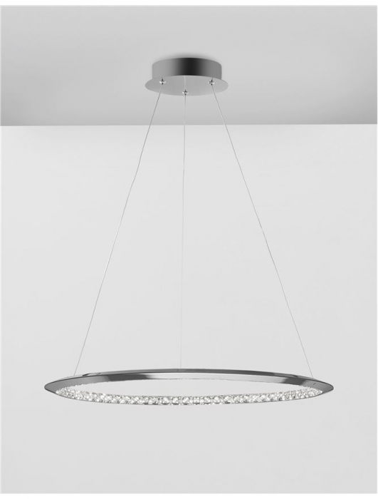 Lustra lux rotunda crom cu cristale Avone, 1/2 inele ajustabile din metal cu LED dimabil, 9312837 - Novaluce [20]