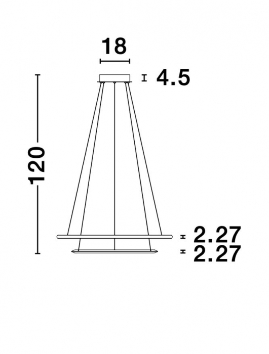 Lustra lux rotunda crom cu cristale Avone, 1/2 inele ajustabile din metal cu LED dimabil, 9312837 - Novaluce [16]