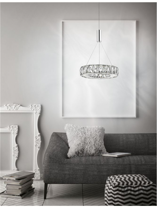 Lustra lux rotunda Lisana, abajur din sticla transparenta, Ø 27 cm, 7402402 - Novaluce [2]