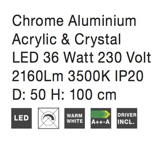 Lustra lux rotunda Lisana, cu 3 abajururi din sticla transparenta, Ø 50 cm, 7402401 - Novaluce [5]
