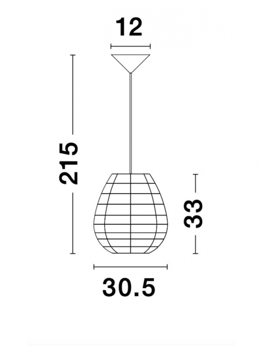 Lustra maro/neagra tip pendul premium Komo, abajur din hartie mocca, Ø 30,5 cm, inaltime reglabila, 9858713 - Novaluce [10]