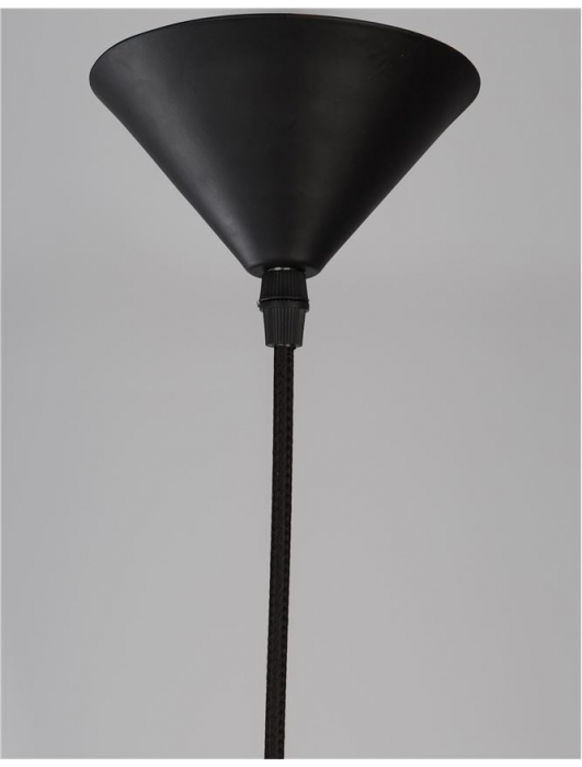 Lustra maro/neagra tip pendul premium Komo, abajur din hartie mocca, Ø 30,5 cm, inaltime reglabila, 9858713 - Novaluce [9]