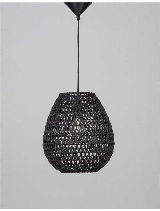 Lustra maro/neagra tip pendul premium Komo, abajur din hartie mocca, Ø 30,5 cm, inaltime reglabila, 9858713 - Novaluce [3]