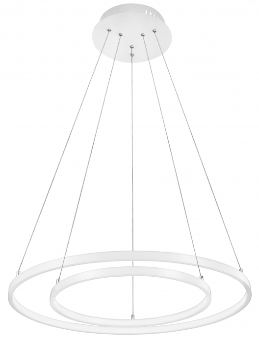 Lustra moderna alb mat Viken Ø60 cm cu iluminare LED dimabila, abajur tip cerc inaltime reglabila, 17222002 D - Novaluce [2]