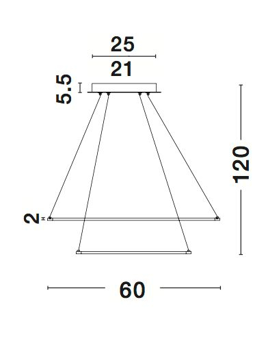 Lustra moderna alb mat Viken Ø60 cm cu iluminare LED dimabila, abajur tip cerc inaltime reglabila, 17222002 D - Novaluce [3]
