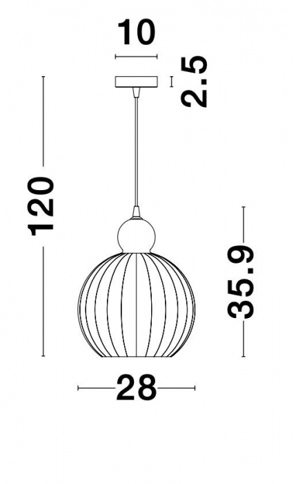 Lustra moderna alba forma rotunda Teres Ø15/28 cm, sticla opal, 9190883 - Novaluce [4]