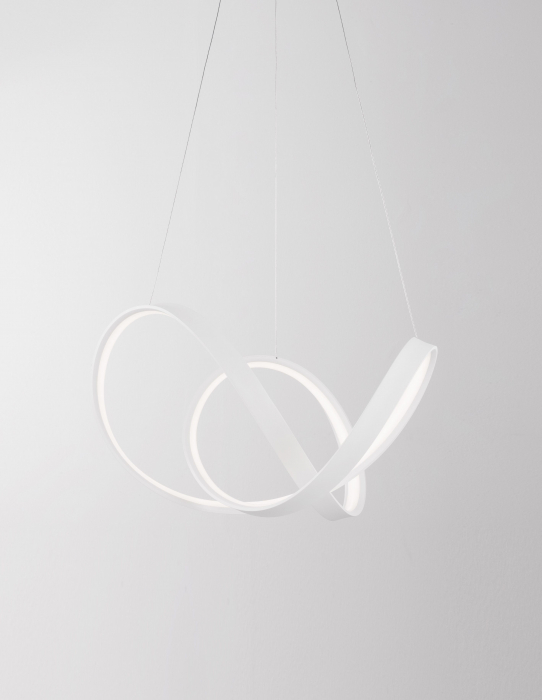 Lustra moderna alba/neagra LED dimabil Famke 55/70 cm, forma bucla, 9348052 - Novaluce [21]