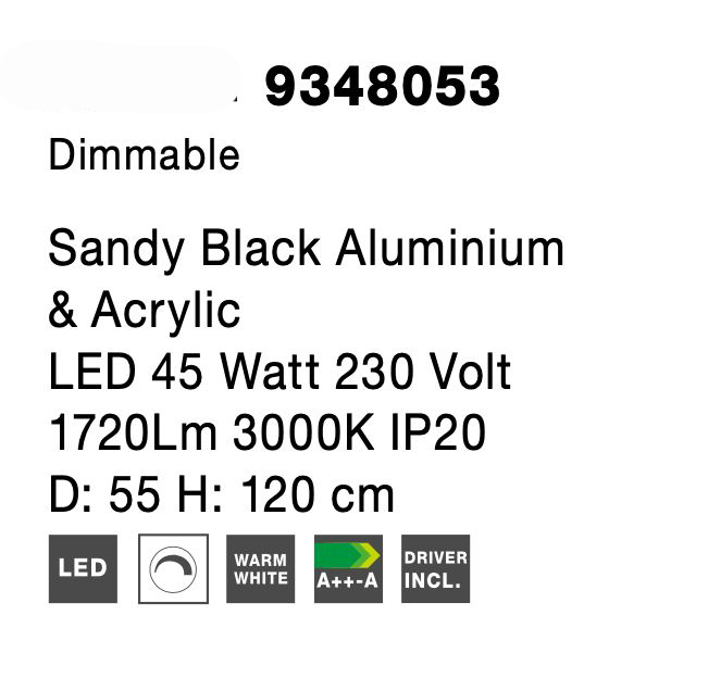 Lustra moderna alba/neagra LED dimabil Famke 55/70 cm, forma bucla, 9348052 - Novaluce [15]