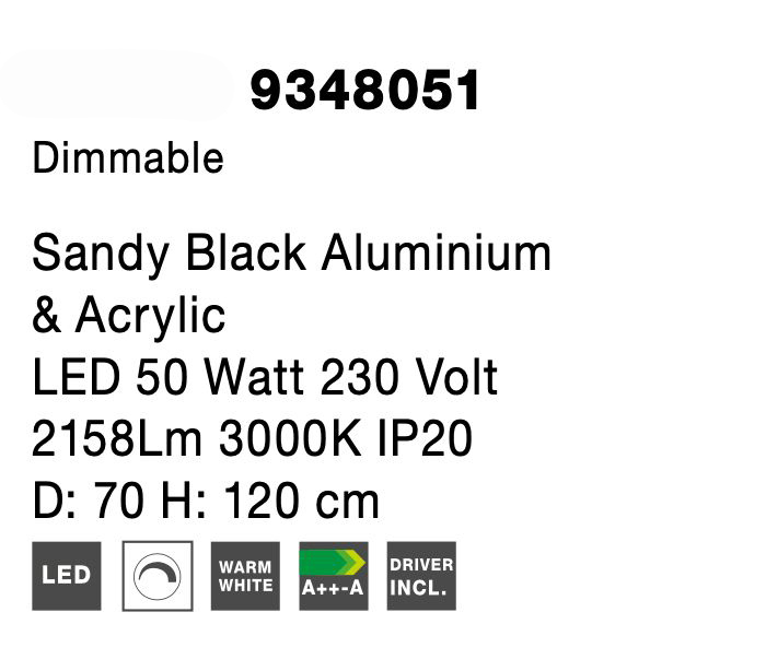 Lustra moderna alba/neagra LED dimabil Famke 55/70 cm, forma bucla, 9348052 - Novaluce [27]