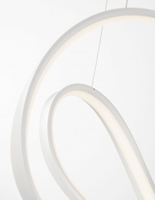 Lustra moderna alba/neagra LED dimabil Famke 55/70 cm, forma bucla, 9348052 - Novaluce [19]