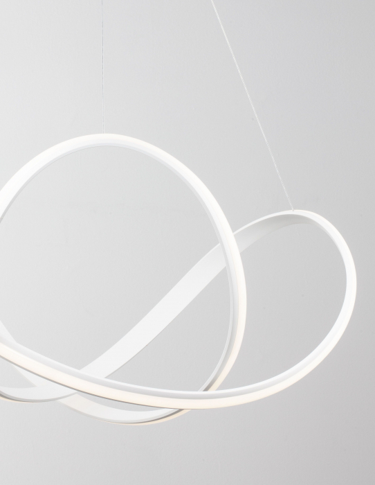 Lustra moderna alba/neagra LED dimabil Famke 55/70 cm, forma bucla, 9348052 - Novaluce [3]