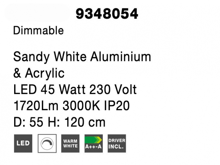 Lustra moderna alba/neagra LED dimabil Famke 55/70 cm, forma bucla, 9348052 - Novaluce [22]