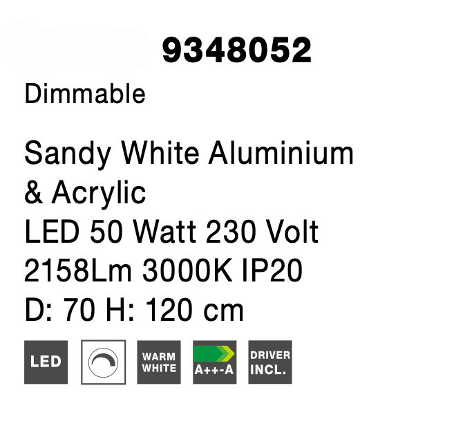 Lustra moderna alba/neagra LED dimabil Famke 55/70 cm, forma bucla, 9348052 - Novaluce [10]