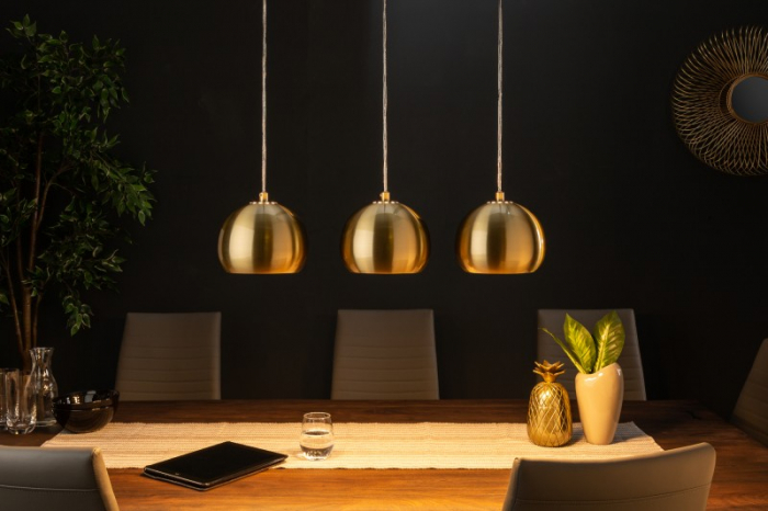 Lustra moderna Anita 65 cm, 3 abajururi din metal auriu [2]