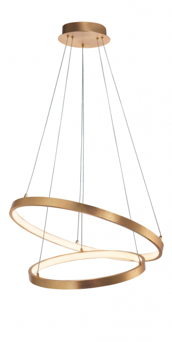 Lustra moderna aurie 2 pendule rotunde reglabile LED Kodey Ø60 cm, design lux, 8100281 - Novaluce [2]