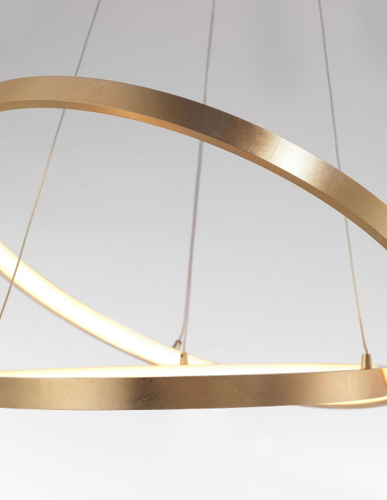 Lustra moderna aurie 2 pendule rotunde reglabile LED Kodey Ø60 cm, design lux, 8100281 - Novaluce [5]