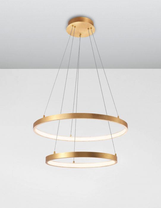 Lustra moderna aurie 2 pendule rotunde reglabile LED Kodey Ø60 cm, design lux, 8100281 - Novaluce [4]
