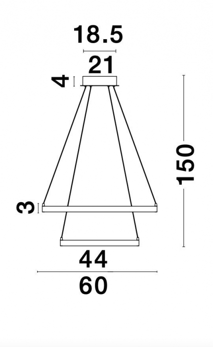 Lustra moderna aurie 2 pendule rotunde reglabile LED Kodey Ø60 cm, design lux, 8100281 - Novaluce [7]
