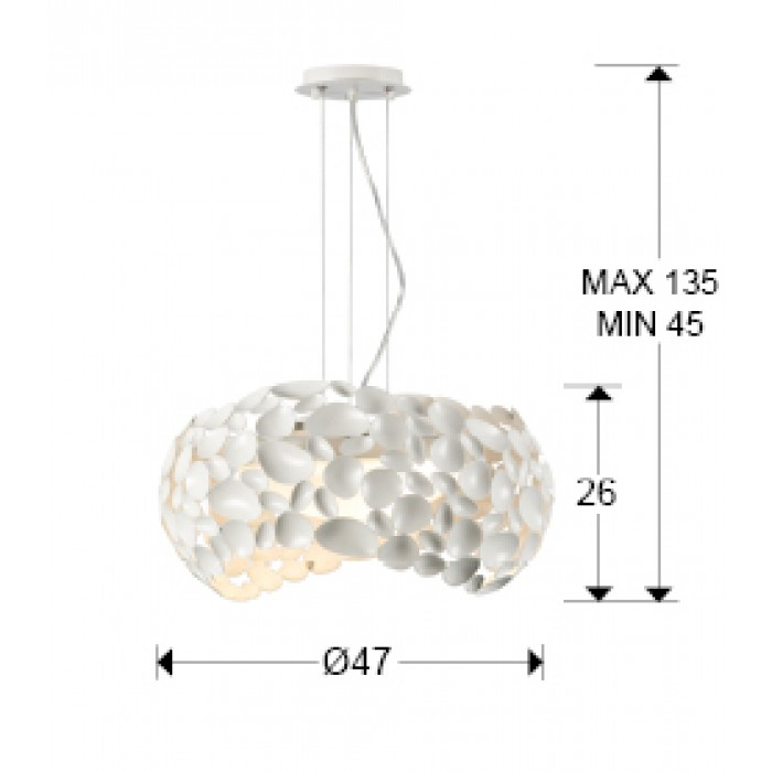 Lustra moderna crom/alb/aur roz Daria, Ø 47 cm, metal, inaltime reglabila, 266284 - Schuller [10]