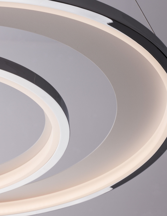 Lustra moderna crom Melin Ø62 cm LED dimabil, forma rotunda doua cercuri, 9180302 - Novaluce [6]