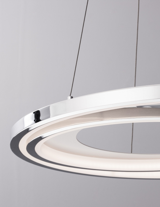 Lustra moderna crom Melin Ø62 cm LED dimabil, forma rotunda doua cercuri, 9180302 - Novaluce [8]