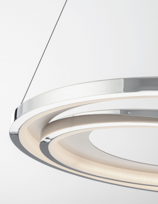Lustra moderna crom Melin Ø62 cm LED dimabil, forma rotunda doua cercuri, 9180302 - Novaluce [4]