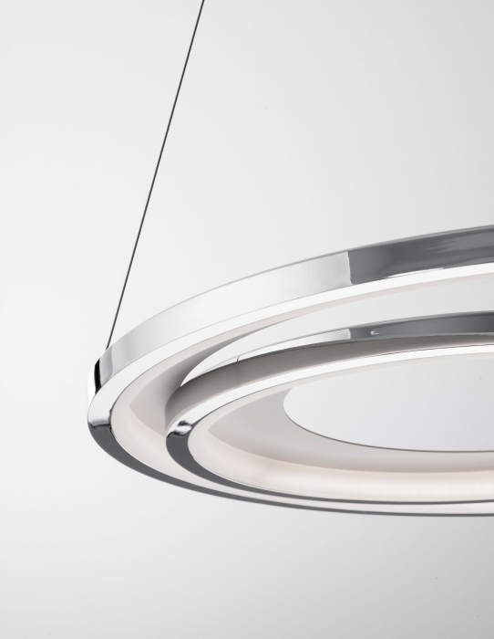 Lustra moderna crom Melin Ø62 cm LED dimabil, forma rotunda doua cercuri, 9180302 - Novaluce [5]