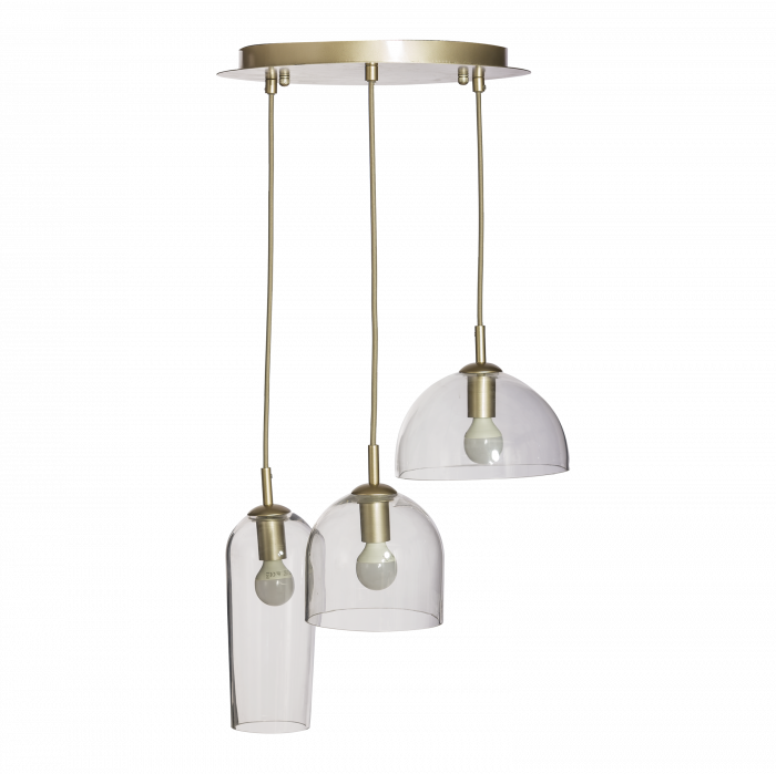 Lustra moderna cu 3 pendule Arete, sticla transparenta - sampanie/sticla fumurie - negru, AZ 3336 - Azzardo [2]