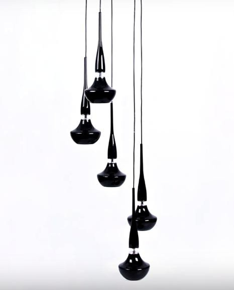 Lustra moderna cu 5 pendule suspendate albe/negre Eglan 46x210, design modern, 5 becuri, AZ 0261 - Azzardo [7]