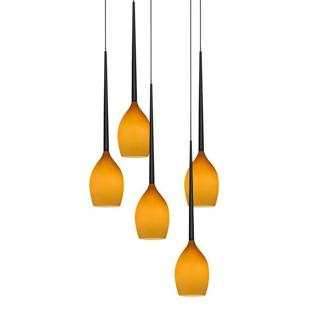 Lustra moderna cu 5 pendule suspendate Garnet 40 cm, diverse culori, detaliu metalic negru, AZ 0311 - Azzardo [8]