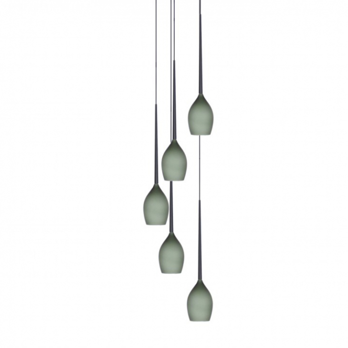 Lustra moderna cu 5 pendule suspendate Garnet 40 cm, diverse culori, detaliu metalic negru, AZ 0311 - Azzardo [11]