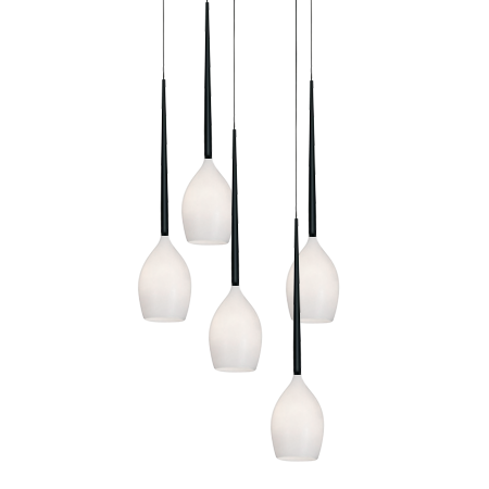 Lustra moderna cu 5 pendule suspendate Garnet 40 cm, diverse culori, detaliu metalic negru, AZ 0311 - Azzardo [2]