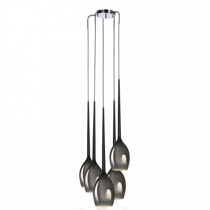 Lustra moderna cu 5 pendule suspendate Garnet 40 cm, diverse culori, detaliu metalic negru, AZ 0311 - Azzardo [15]