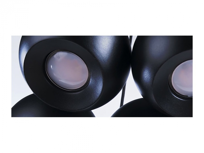 Lustra moderna cu 7 pendule tip glob crom/negru Branis 40 cm metal/sticla balistica, AZ 0635 - Azzardo [2]