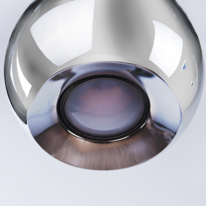 Lustra moderna cu 7 pendule tip glob crom/negru Branis 40 cm metal/sticla balistica, AZ 0635 - Azzardo [6]