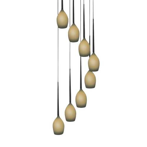 Lustra moderna cu 8 pendule suspendate Garnet, diverse culori, detaliu metalic negru, AZ 1223 - Azzardo [12]