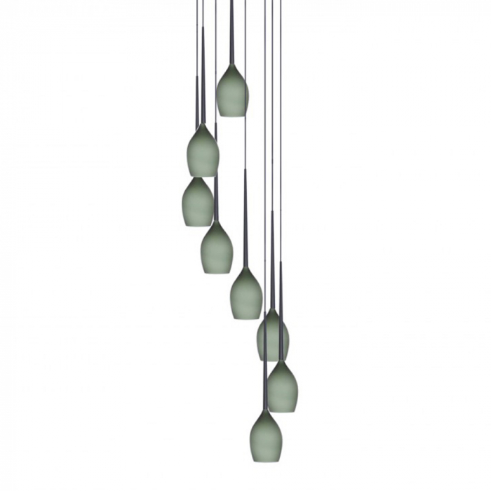 Lustra moderna cu 8 pendule suspendate Garnet, diverse culori, detaliu metalic negru, AZ 1223 - Azzardo [13]