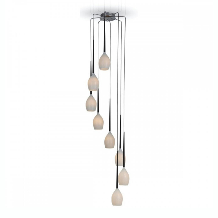 Lustra moderna cu 8 pendule suspendate Garnet, diverse culori, detaliu metalic negru, AZ 1223 - Azzardo [5]