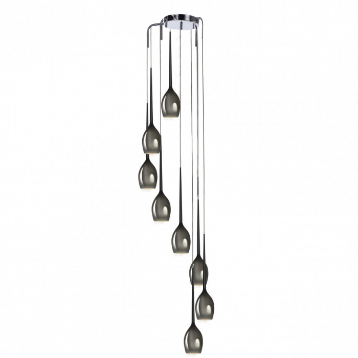 Lustra moderna cu 8 pendule suspendate Garnet, diverse culori, detaliu metalic negru, AZ 1223 - Azzardo [14]