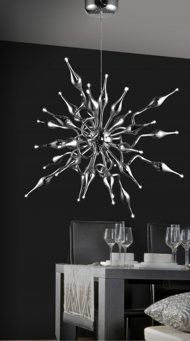 Lustra moderna de lux Celeste, metal crom, forma asimetrica, 80x80 cm, AZ 0040 - Azzardo [2]