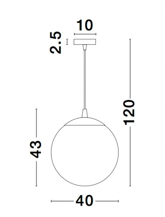 Lustra moderna glob sticla fumurie Laila, Ø 20/30/40 cm, inaltime reglabila, 9080200 - Novaluce [15]