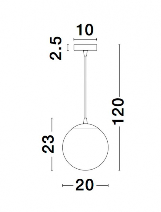 Lustra moderna glob sticla fumurie Laila, Ø 20/30/40 cm, inaltime reglabila, 9080200 - Novaluce [4]