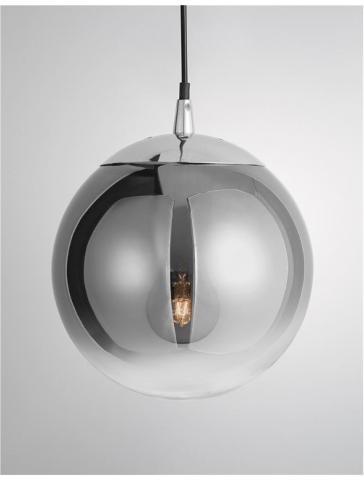 Lustra moderna glob sticla fumurie Laila, Ø 20/30/40 cm, inaltime reglabila, 9080200 - Novaluce [2]
